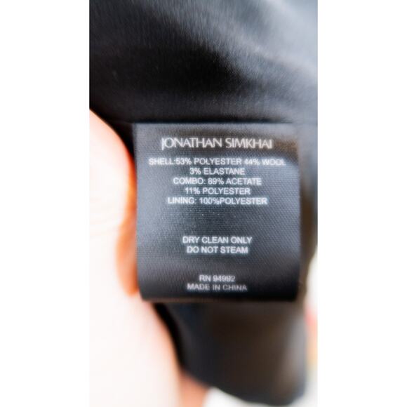 JONATHAN SIMKHAI Black Luxe Satin Twist Dress Size 10 MSRP $695 - Picture 10 of 15